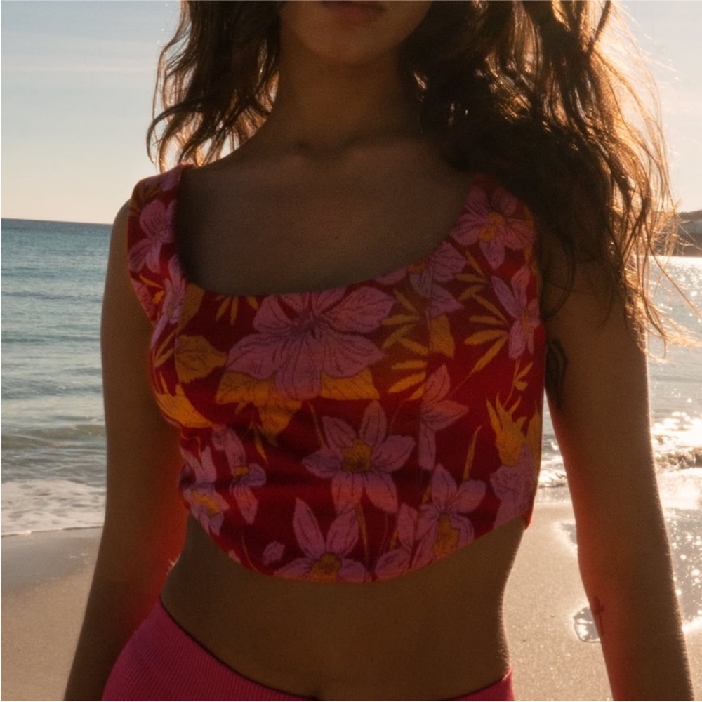 Zara cute bohemian Floral Crop Top